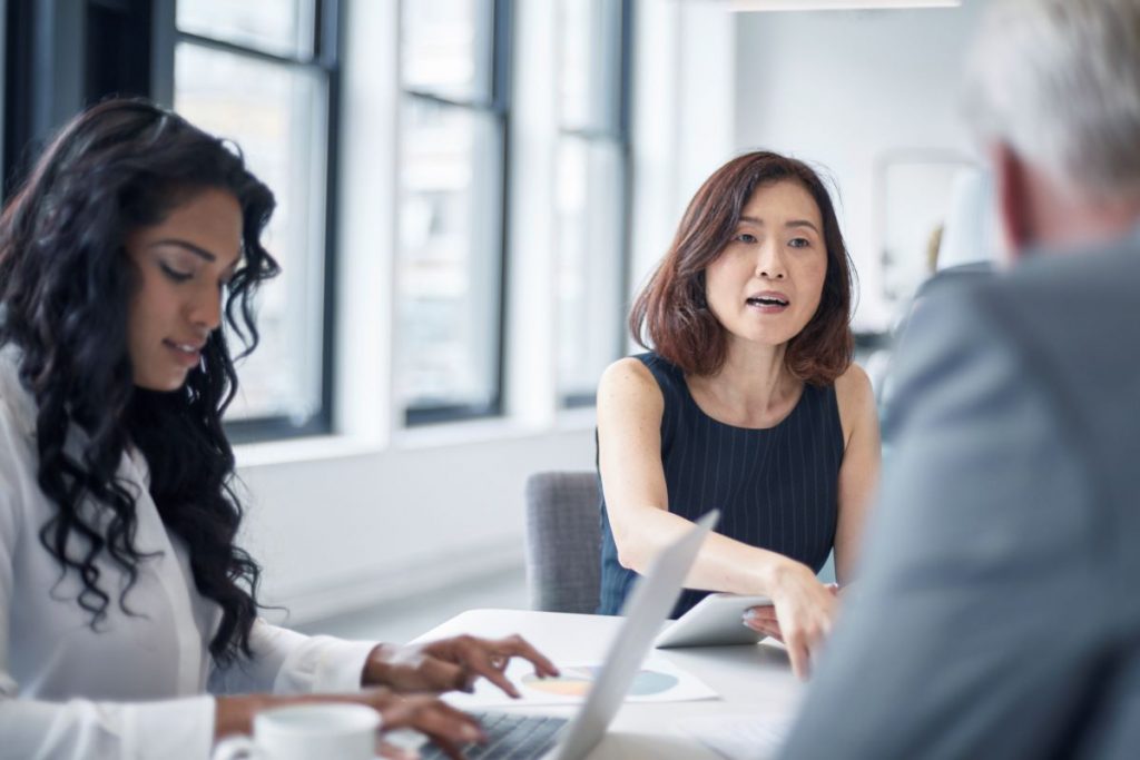 CEO talking in a meeting.